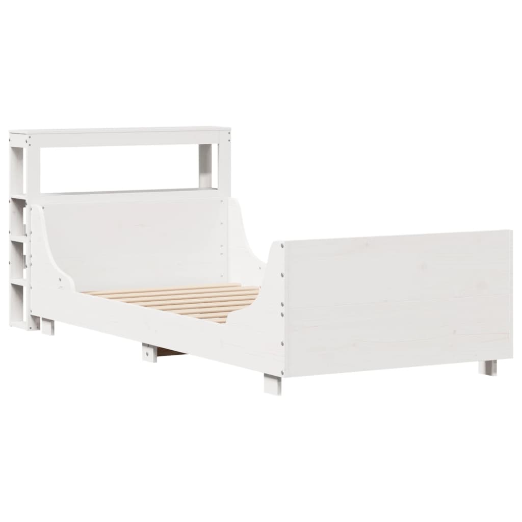 Bed Frame without Mattress White 75x190 cm Small Single Solid Wood Pine